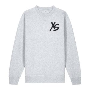 XS Felt Patch Crewneck Sweatshirt - Light Grey Heather